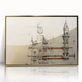 Architectural Wall Art - Clock Tower Illustration