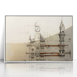 Architectural Wall Art - Clock Tower Illustration