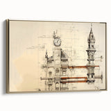Architectural Wall Art - Clock Tower Illustration
