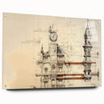 Architectural Wall Art - Clock Tower Illustration