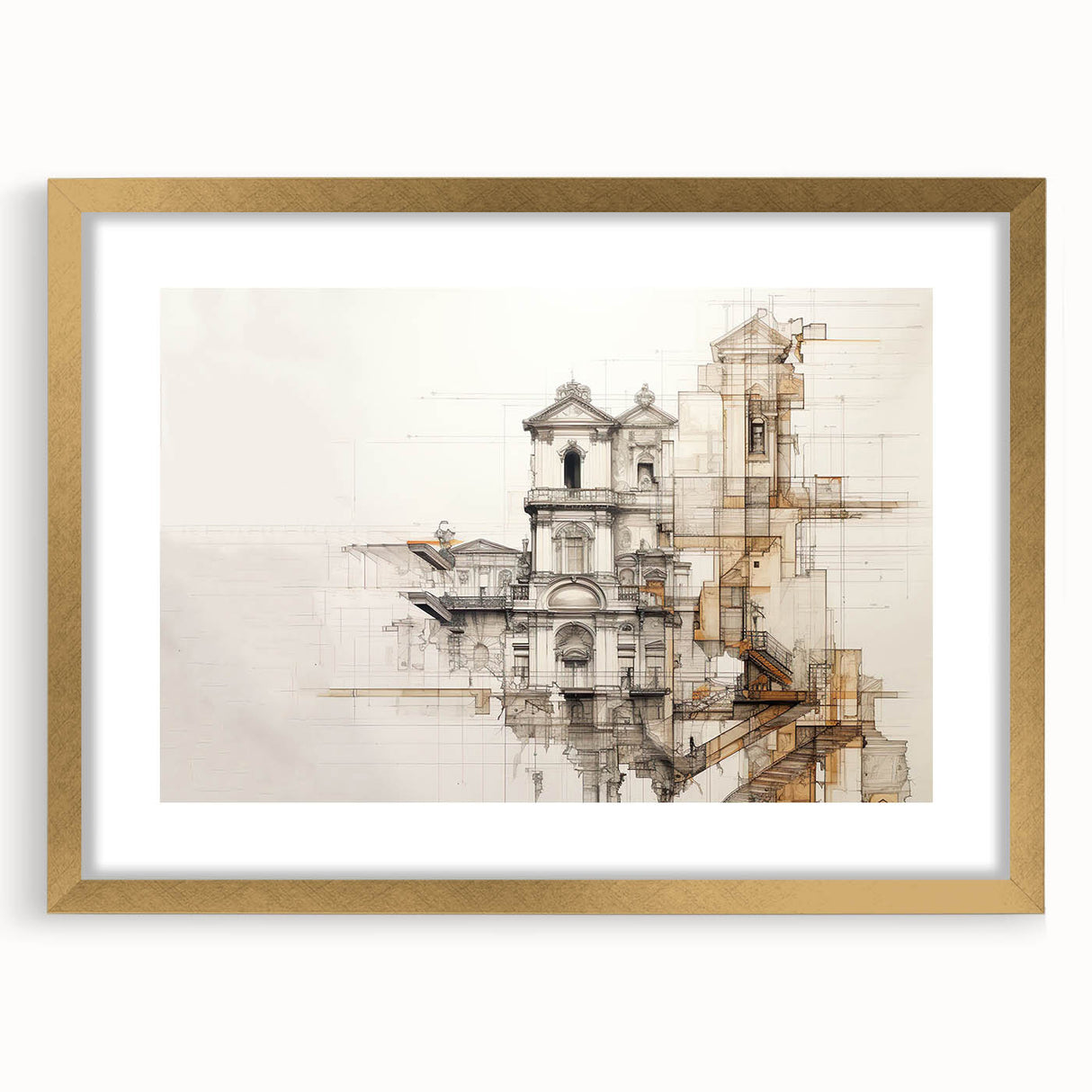 Architectural Wall Art - Historic Church Illustration