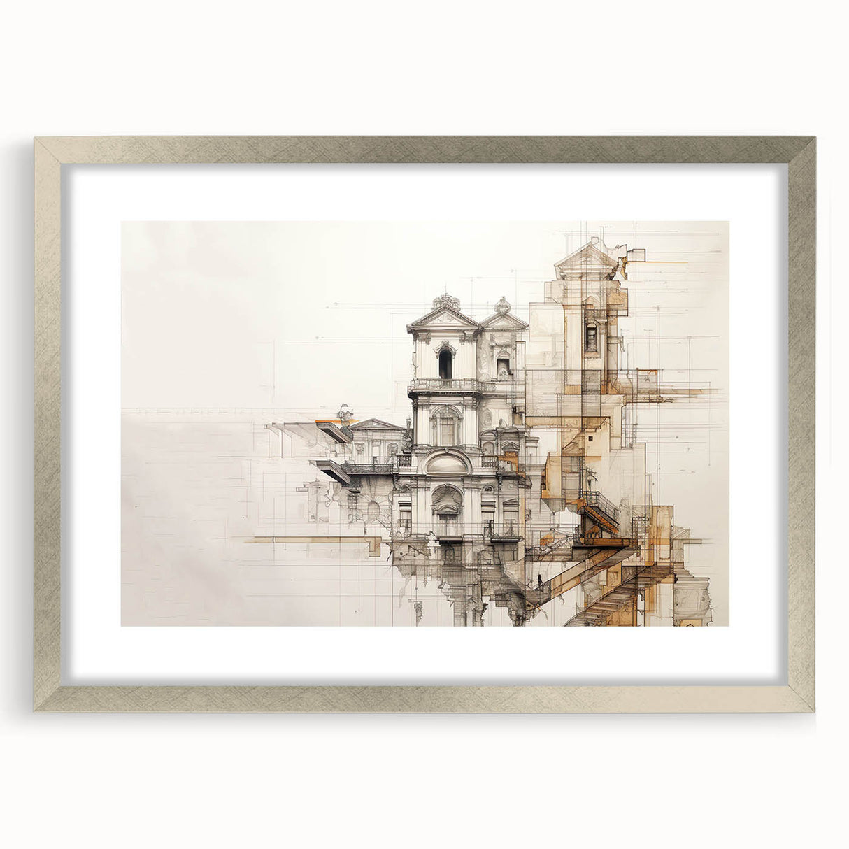 Architectural Wall Art - Historic Church Illustration