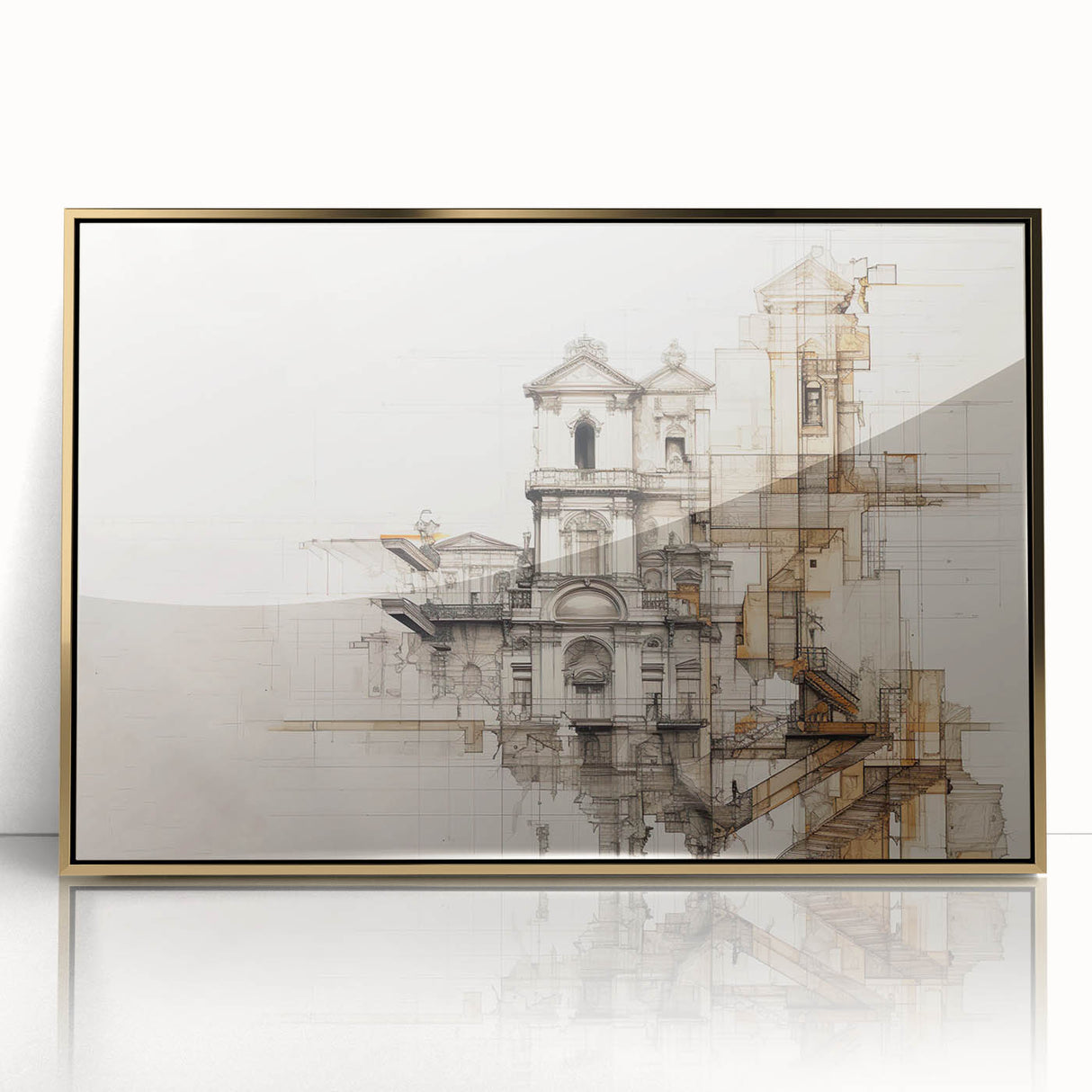 Architectural Wall Art - Historic Church Illustration