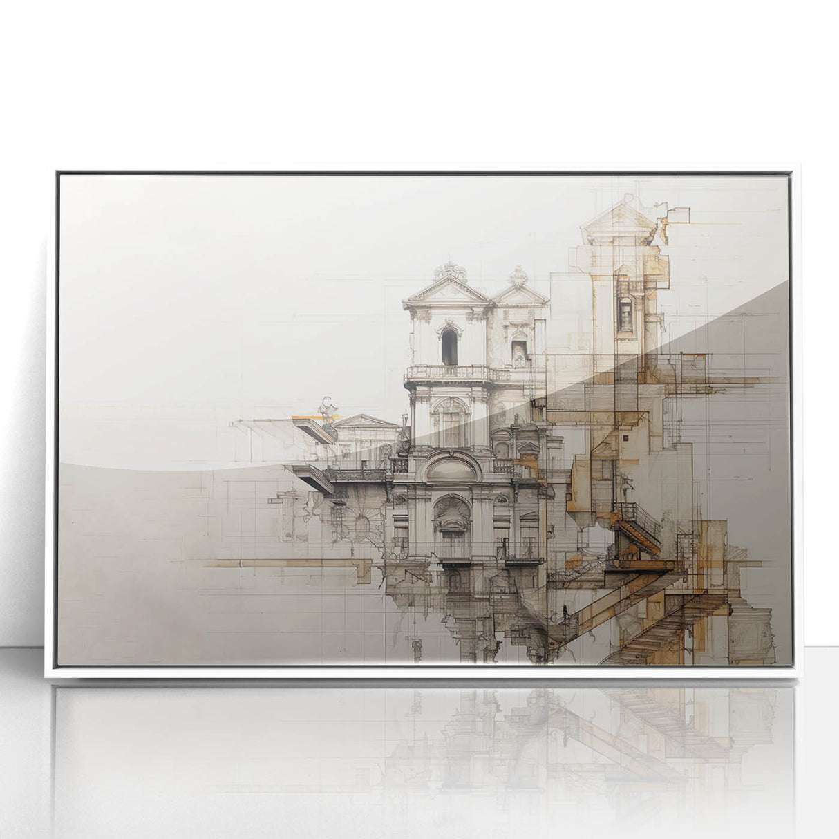 Architectural Wall Art - Historic Church Illustration