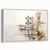 Architectural Wall Art - Historic Church Illustration