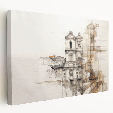 Architectural Wall Art - Historic Church Illustration