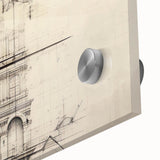 Architectural Wall Art - Vintage Clock Tower Illustration
