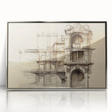 Architectural Wall Art - Vintage Facade Illustration