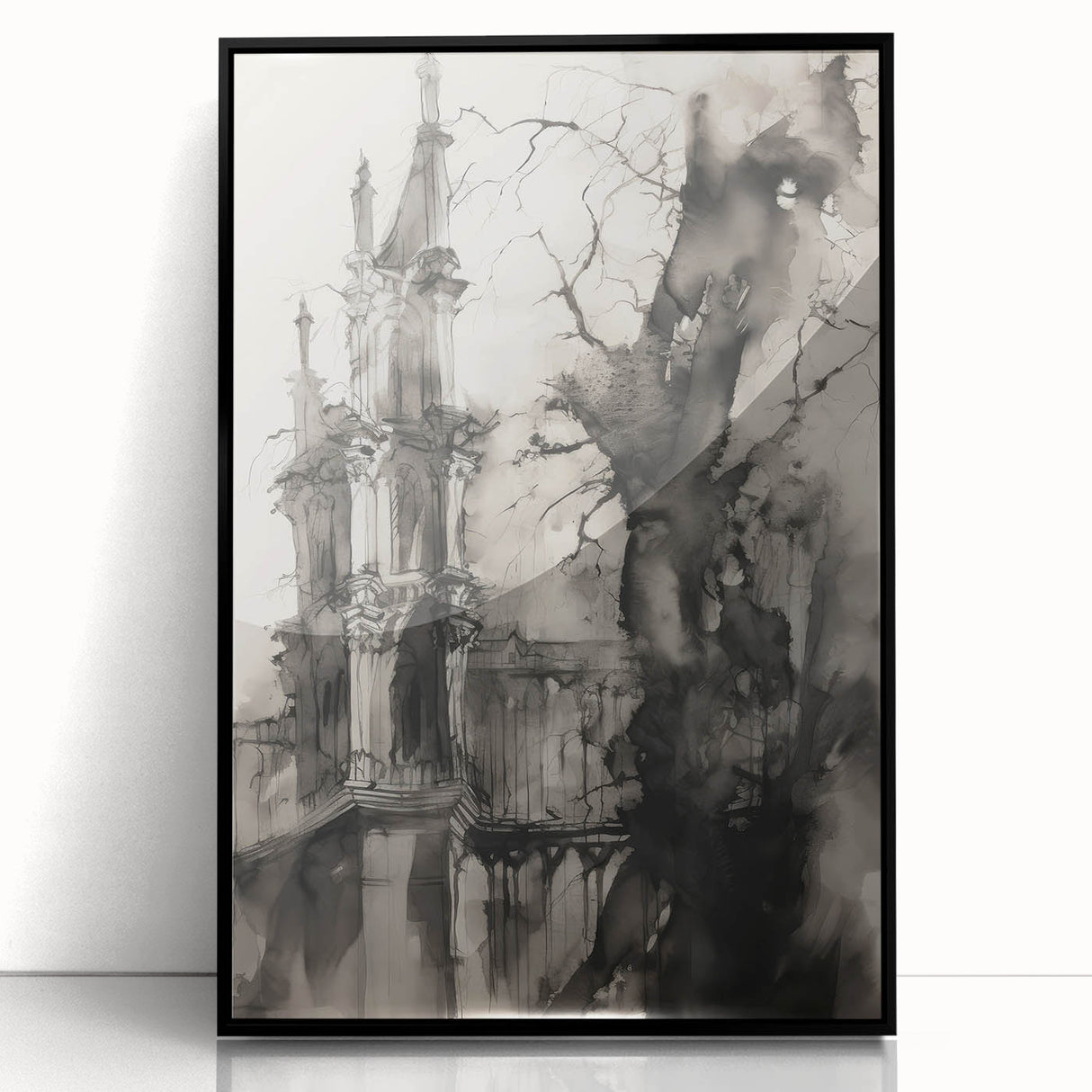 Architectural Wall Art - Gothic Tower Illustration