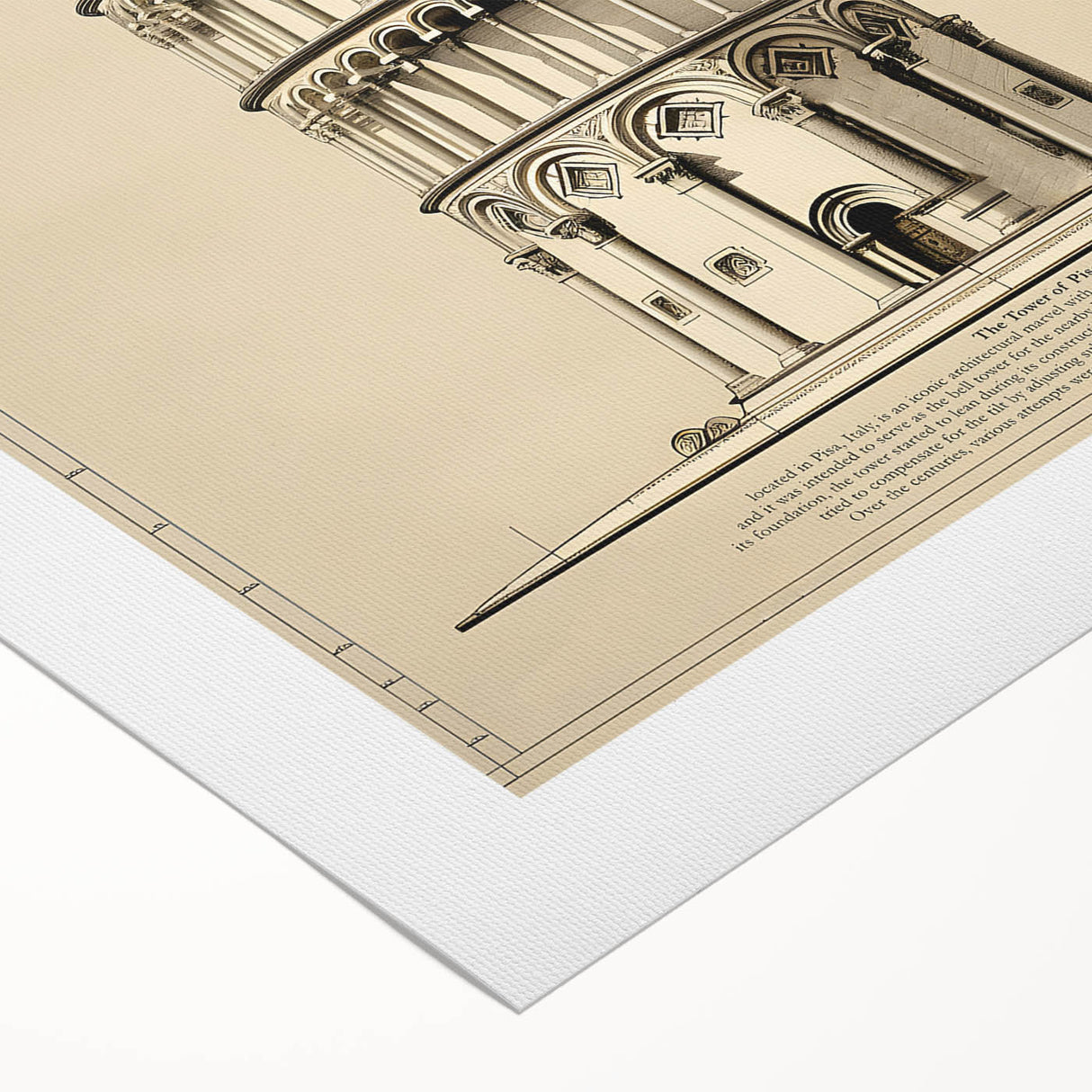 Architectural Wall Art: Leaning Tower of Pisa Print