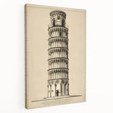 Architectural Wall Art: Leaning Tower of Pisa Print