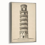 Architectural Wall Art: Leaning Tower of Pisa Print