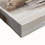 Architectural Wall Art: Historic Dock and Ship Illustration