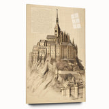 Architectural Wall Art: Mont Saint-Michel Illustration Print