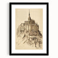 Architectural Wall Art: Mont Saint-Michel Illustration Print