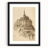 Architectural Wall Art: Mont Saint-Michel Illustration Print