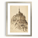 Architectural Wall Art: Mont Saint-Michel Illustration Print