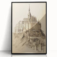 Architectural Wall Art: Mont Saint-Michel Illustration Print
