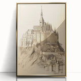 Architectural Wall Art: Mont Saint-Michel Illustration Print