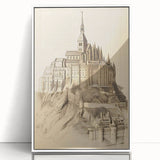 Architectural Wall Art: Mont Saint-Michel Illustration Print