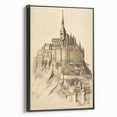 Architectural Wall Art: Mont Saint-Michel Illustration Print