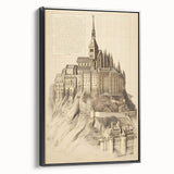 Architectural Wall Art: Mont Saint-Michel Illustration Print