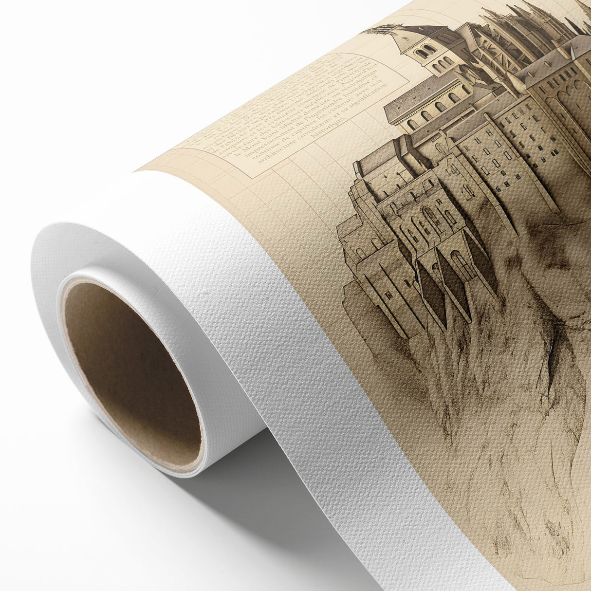 Architectural Wall Art: Mont Saint-Michel Illustration Print