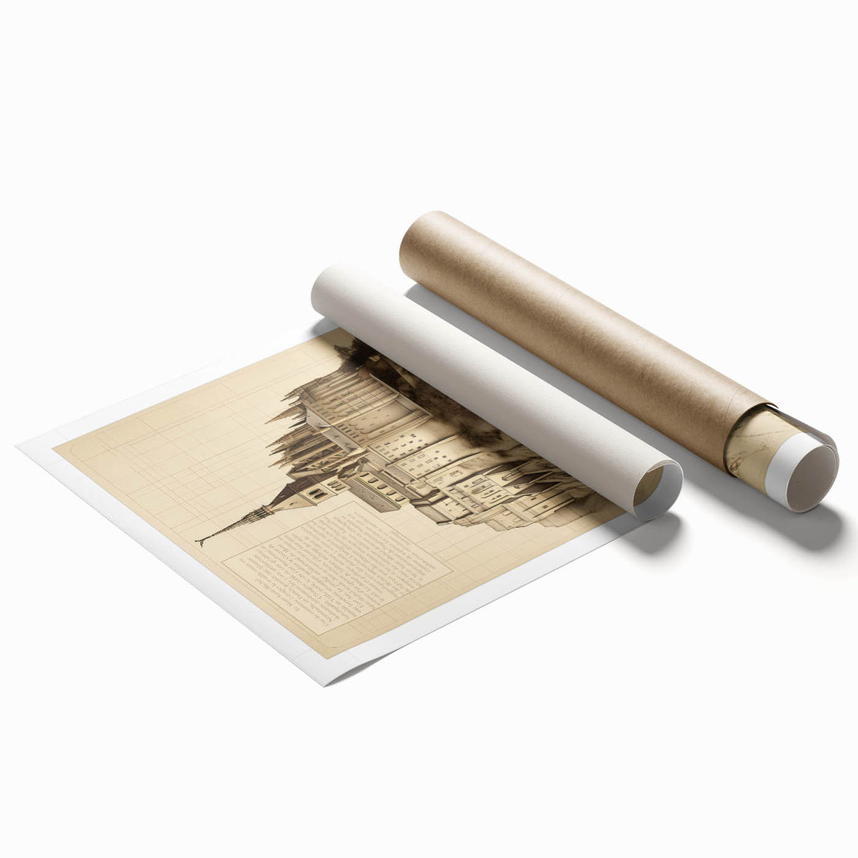 Architectural Wall Art: Mont Saint-Michel Illustration Print