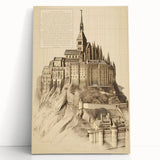 Architectural Wall Art: Mont Saint-Michel Illustration Print