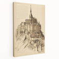 Architectural Wall Art: Mont Saint-Michel Illustration Print