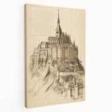 Architectural Wall Art: Mont Saint-Michel Illustration Print