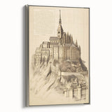 Architectural Wall Art: Mont Saint-Michel Illustration Print