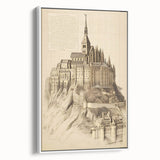 Architectural Wall Art: Mont Saint-Michel Illustration Print