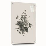 Vintage Botanical Rose Art Print – Black and White Botanical Wall Art