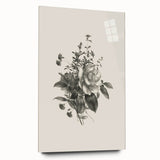 Vintage Botanical Rose Art Print – Black and White Botanical Wall Art