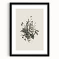Vintage Botanical Rose Art Print – Black and White Botanical Wall Art