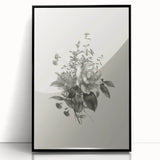 Vintage Botanical Rose Art Print – Black and White Botanical Wall Art