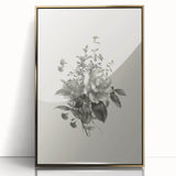 Vintage Botanical Rose Art Print – Black and White Botanical Wall Art