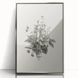 Vintage Botanical Rose Art Print – Black and White Botanical Wall Art