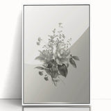 Vintage Botanical Rose Art Print – Black and White Botanical Wall Art