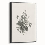 Vintage Botanical Rose Art Print – Black and White Botanical Wall Art