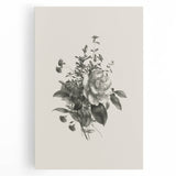 Vintage Botanical Rose Art Print – Black and White Botanical Wall Art