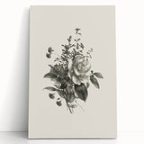 Vintage Botanical Rose Art Print – Black and White Botanical Wall Art