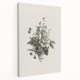 Vintage Botanical Rose Art Print – Black and White Botanical Wall Art
