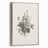 Vintage Botanical Rose Art Print – Black and White Botanical Wall Art