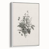 Vintage Botanical Rose Art Print – Black and White Botanical Wall Art