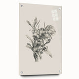 Vintage Botanical Flower Art Print – Black and White Floral Wall Art