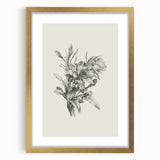 Vintage Botanical Flower Art Print – Black and White Floral Wall Art