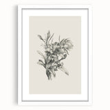 Vintage Botanical Flower Art Print – Black and White Floral Wall Art