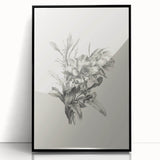 Vintage Botanical Flower Art Print – Black and White Floral Wall Art